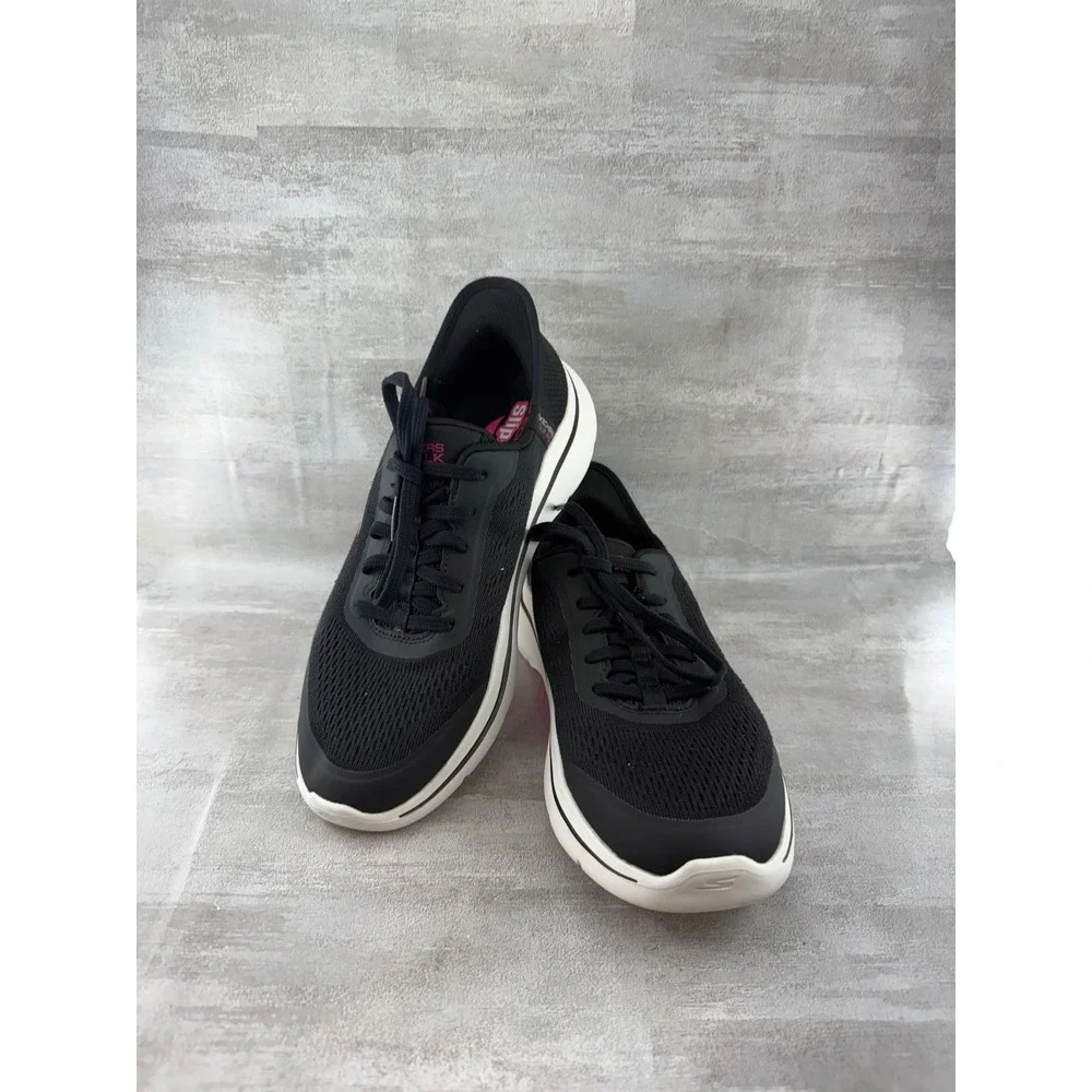Skechers Slip-ins GO WALK Arch Fit Black Pink Sneakers 125319 Women Sz 8